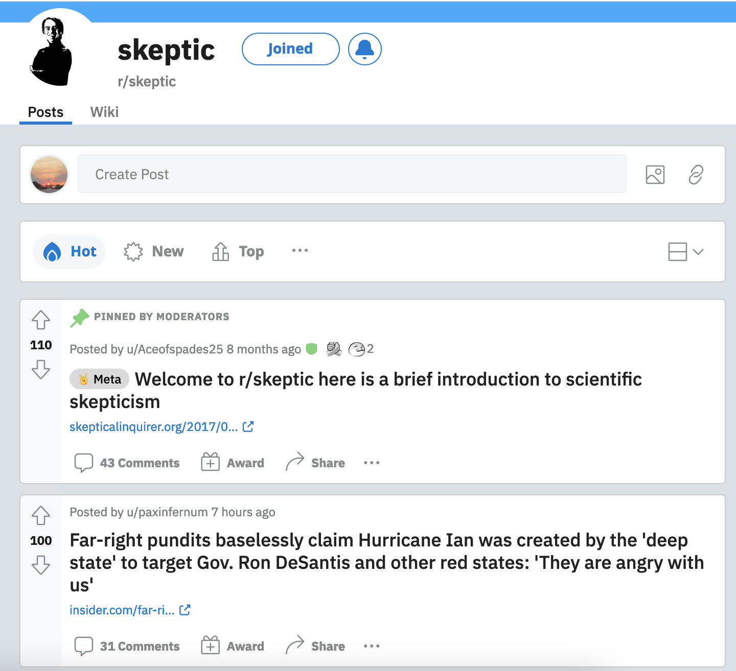 skeptic homepage